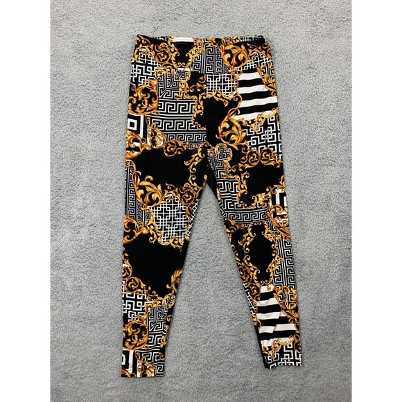 NOBO NO BOUNDARIES XL Gold White Black Slip-on Leggings  Baroak Design (15-17) - Picture 1 of 9